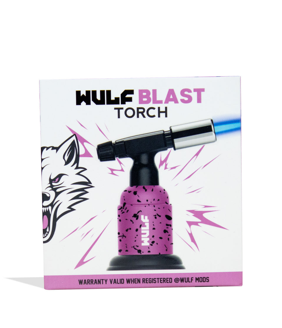 Pink Black Spatter Wulf Mods Blast Butane Torch Packaging Front View on White Background