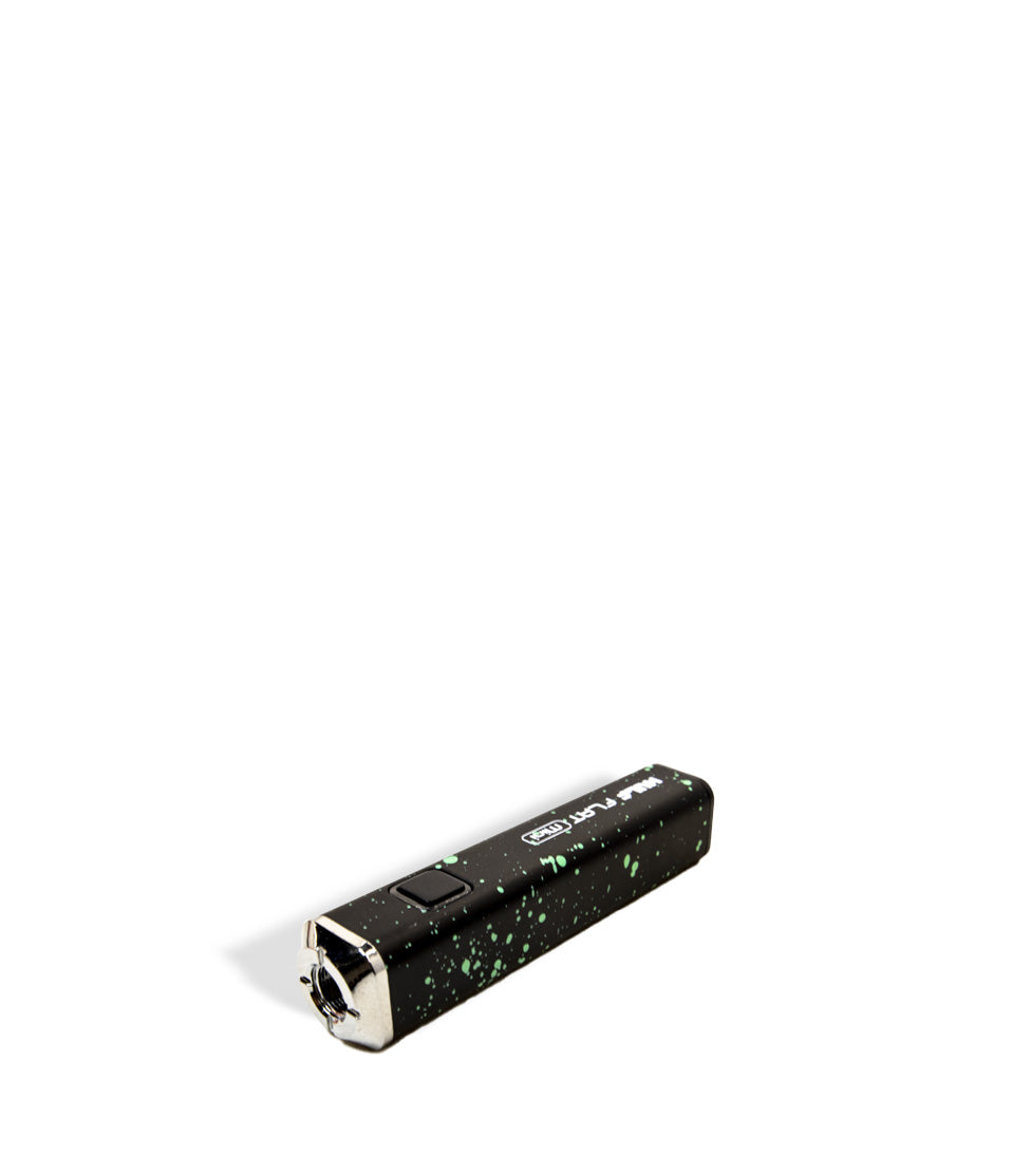 Black Green Spatter Wulf Mods Flat Mini Cartridge Battery Down View on White Background