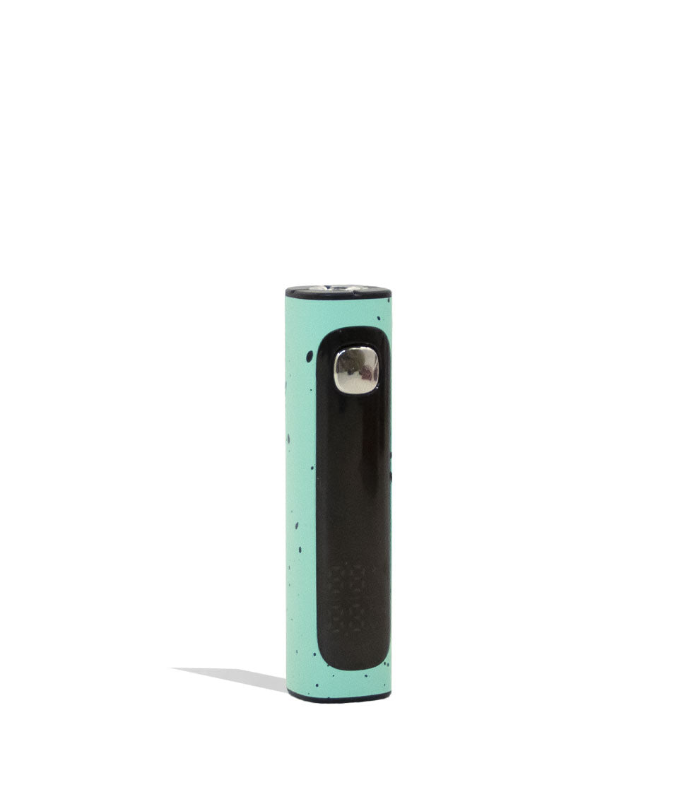 Teal Black Spatter Wulf Mods Pro Digit Variable Voltage Battery Side View on White Background