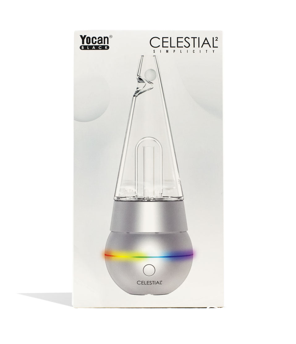 Silver Yocan Black Celestial 2 E-Rig Packaging  Front View on White Background